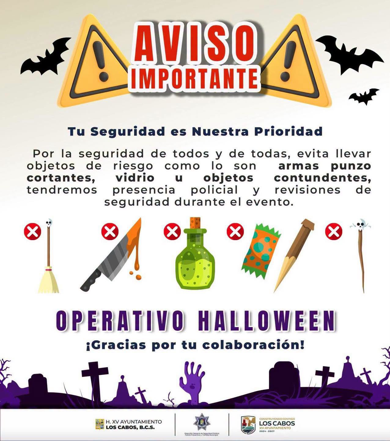 Cierran calles en Cabo San Lucas por Halloween 2026