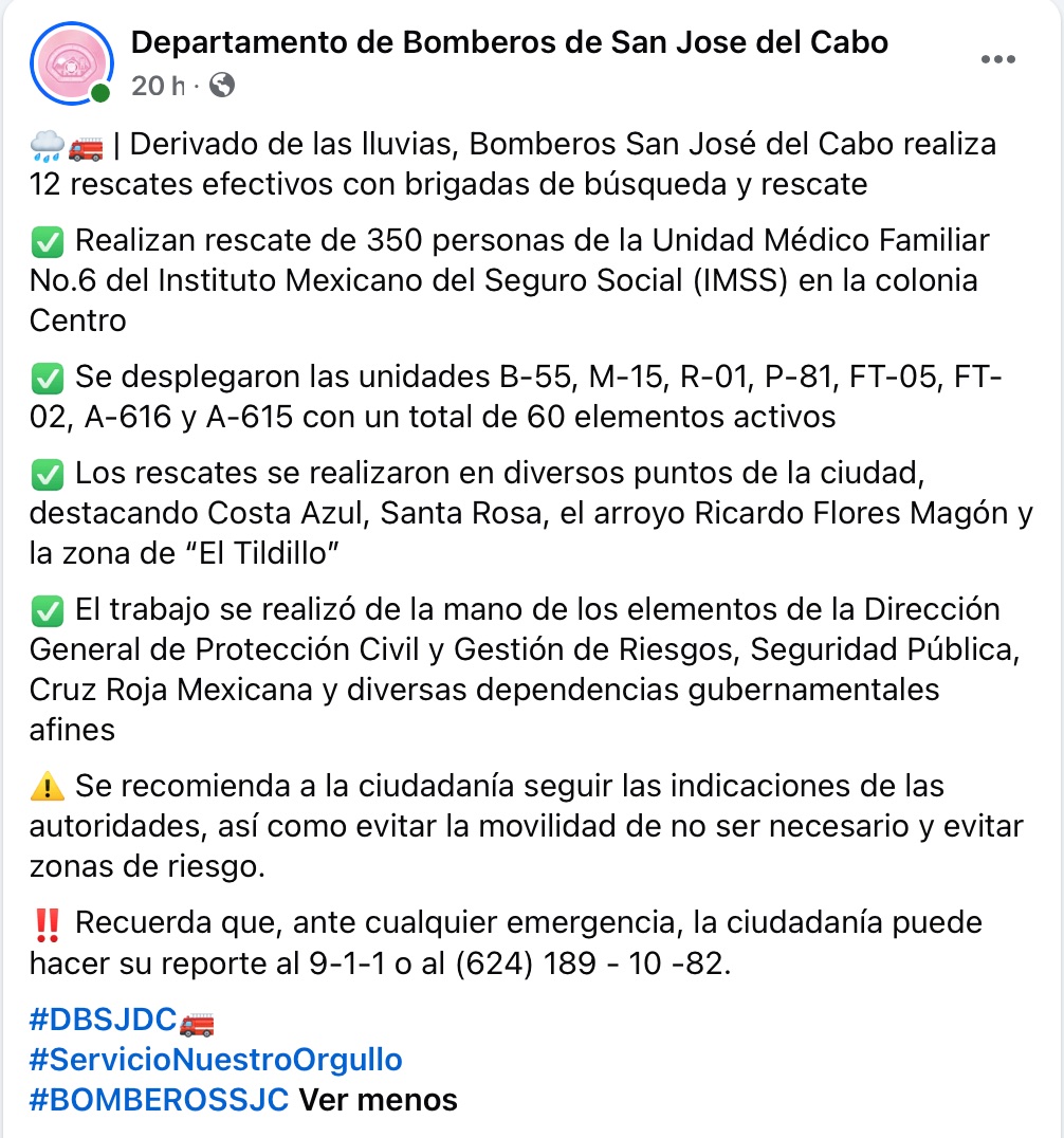 Inundaciones en San José del Cabo